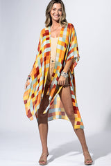 Multi Mosaic Check Kimono