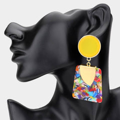 Bold Geometric Drop Statement Earrings