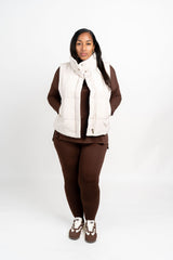 Cozy Commute High Neck Puffer Vest (QJ-7259)