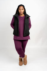 Cozy Commute High Neck Puffer Vest (QJ-7259)