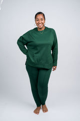 Scuba Pullover Side Slit Jogger Set