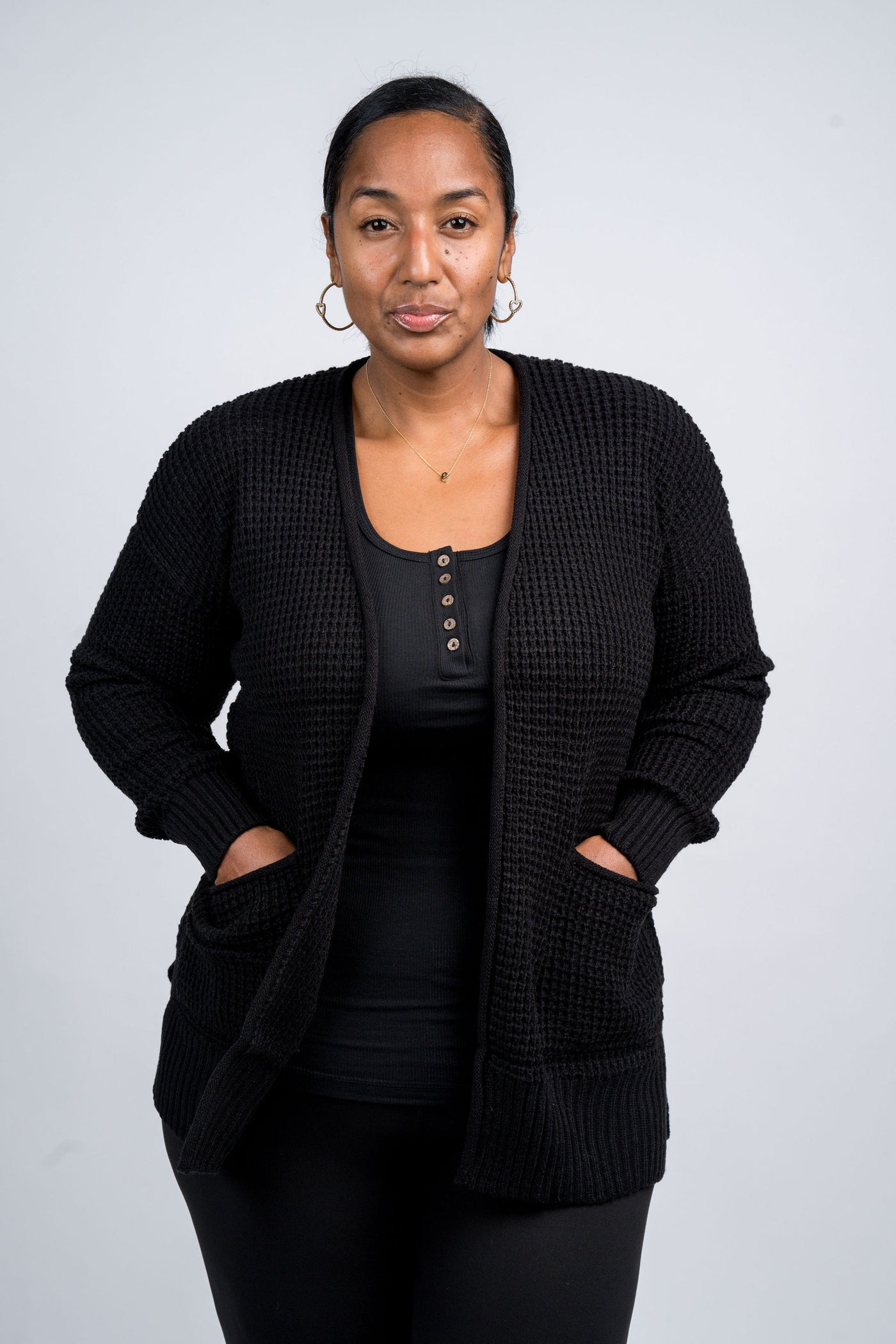 Waffle Cardigan Set