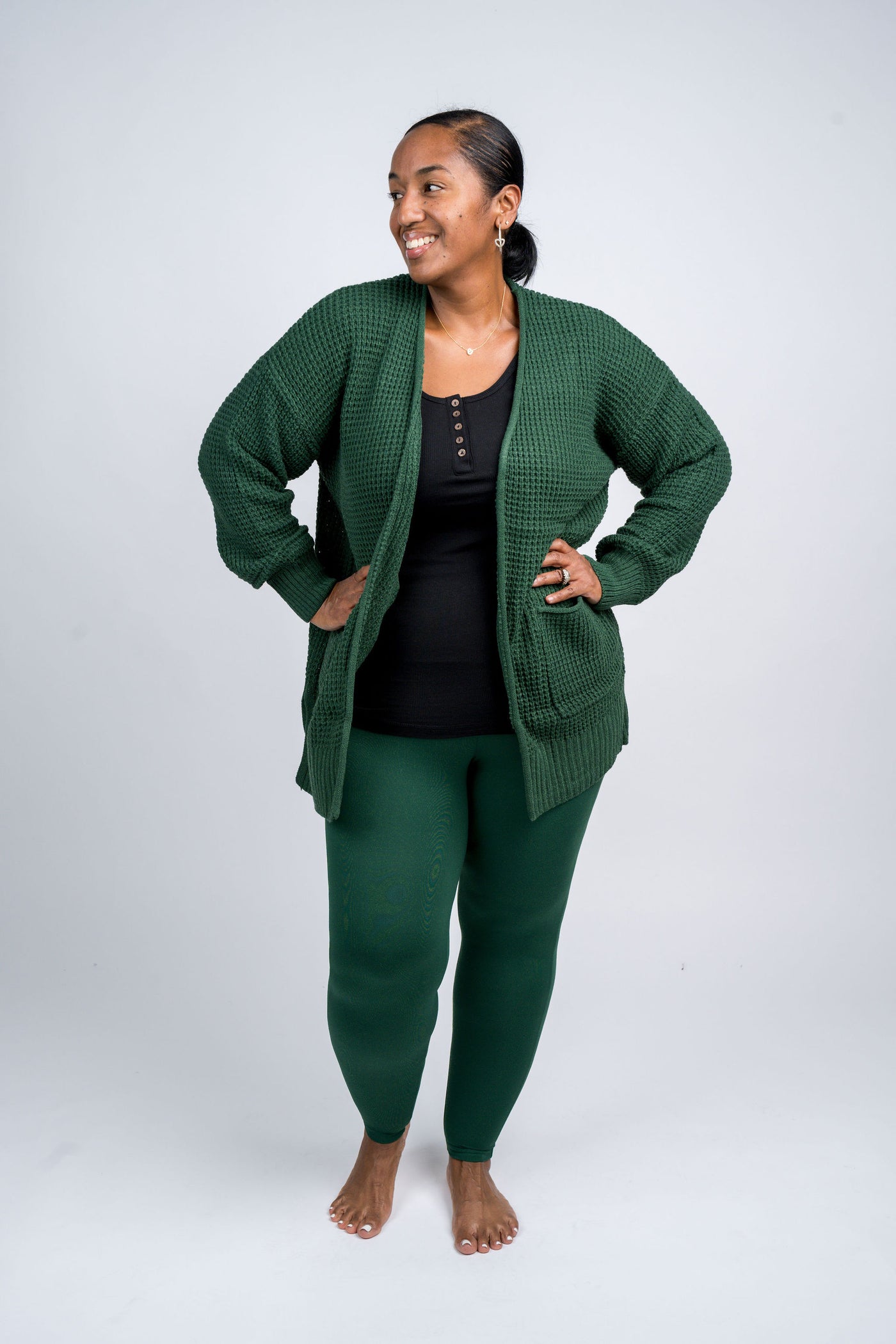 Waffle Cardigan Set