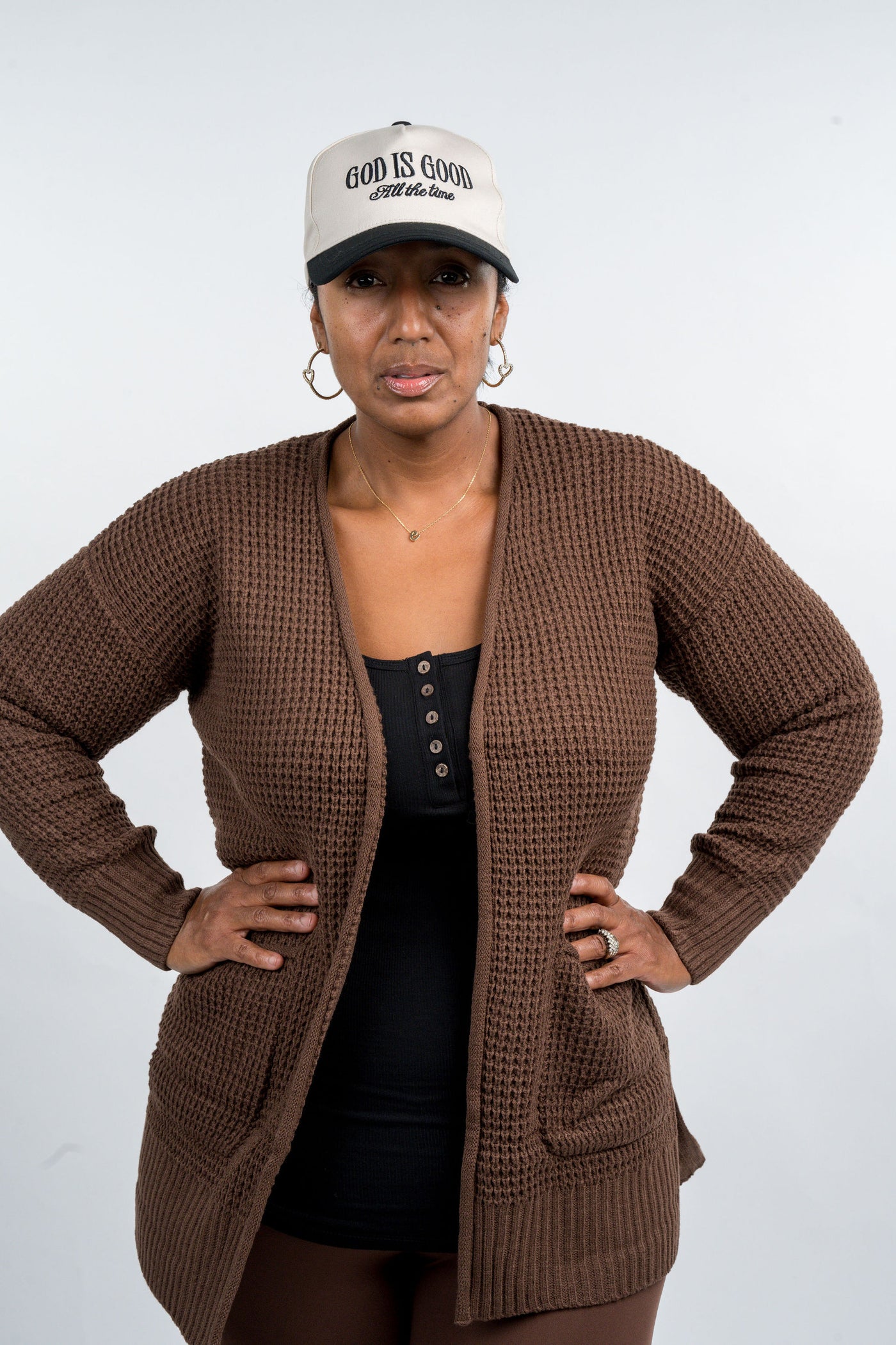 Waffle Cardigan Set