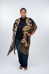 Brown Yellow Multi Kimono