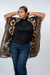 Brown Yellow Multi Kimono