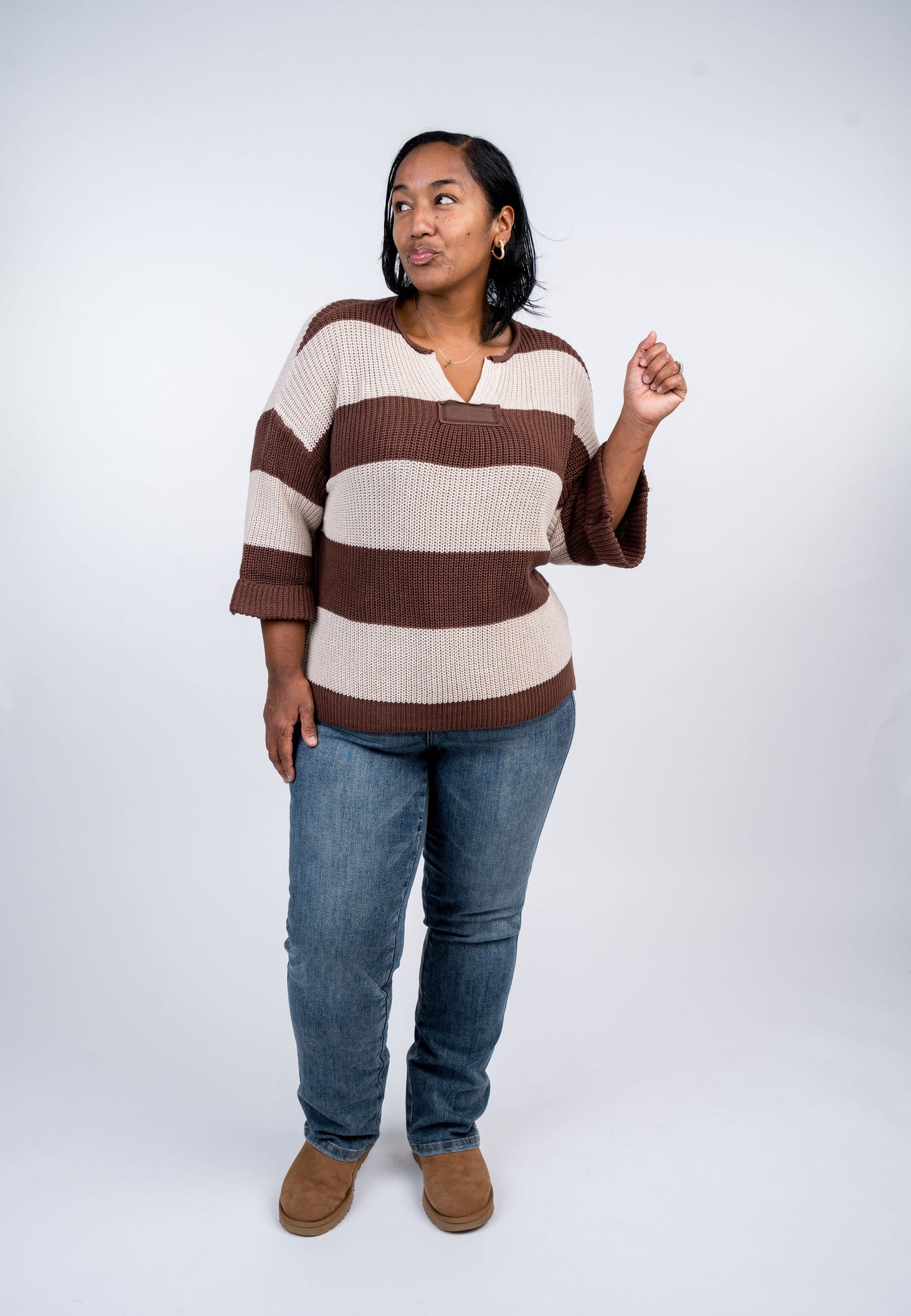 Striped V-Neck Sweater