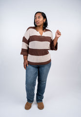 Striped V-Neck Sweater