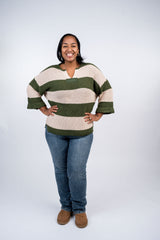 Striped V-Neck Sweater