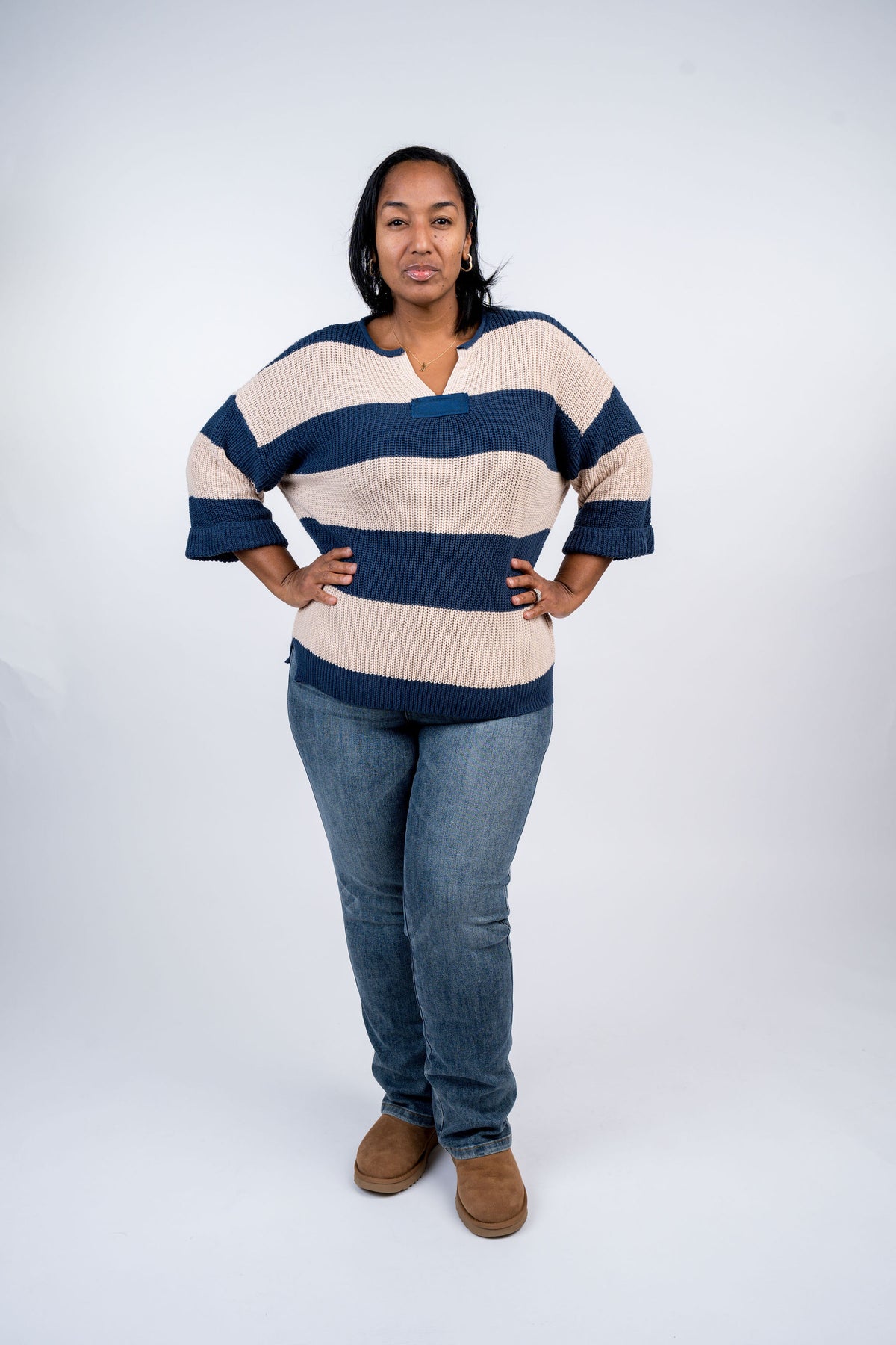 Striped V-Neck Sweater