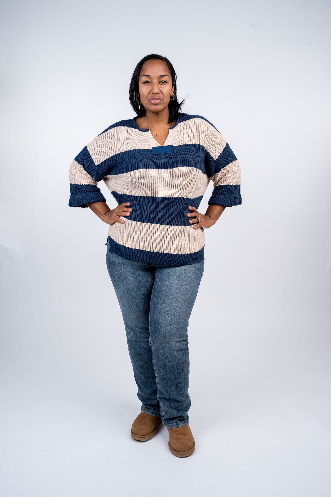 Striped V-Neck Sweater