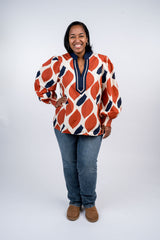 Printed Balloon Sleeve Top