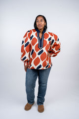 Printed Balloon Sleeve Top