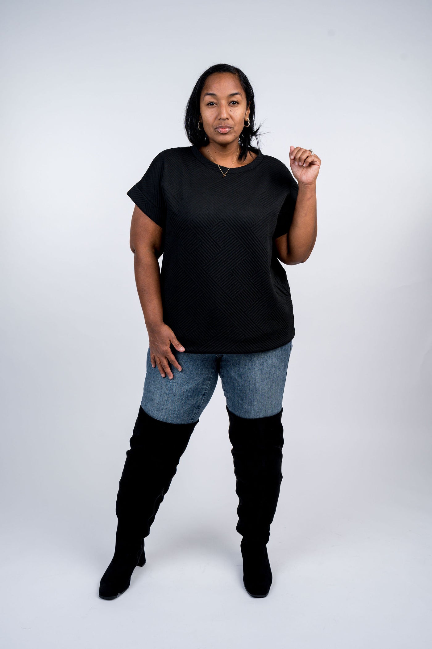 Drop Shoulder Textured Top