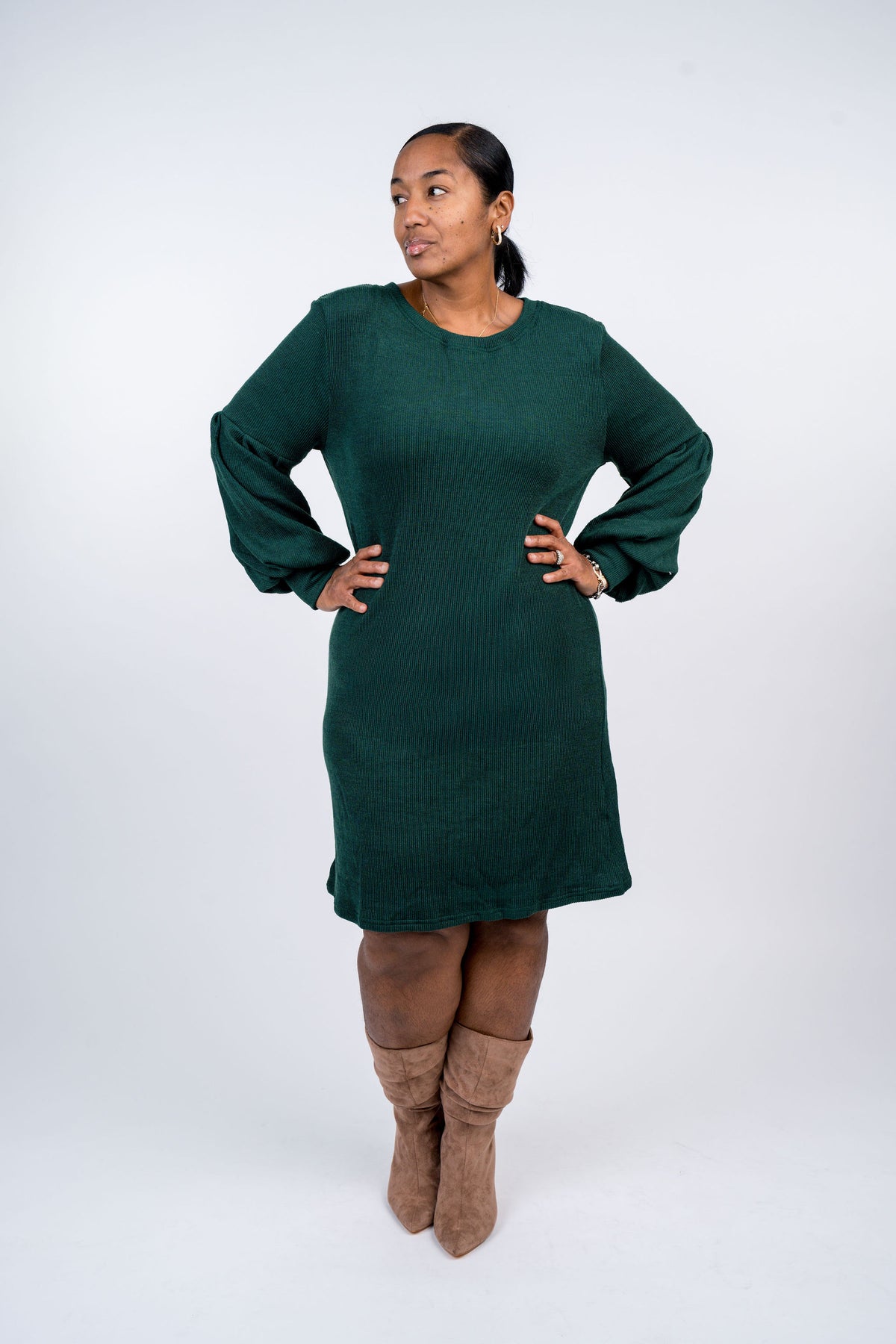 Balloon Sleeve Knit Dress