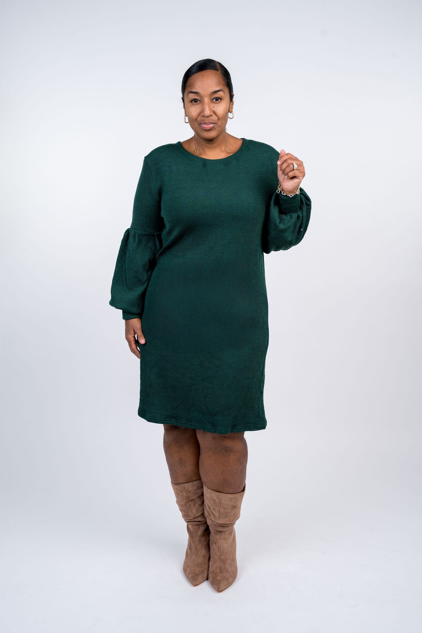 Balloon Sleeve Knit Dress