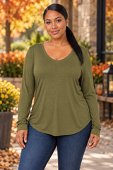Everyday Flow V-Neck Long Sleeve Top