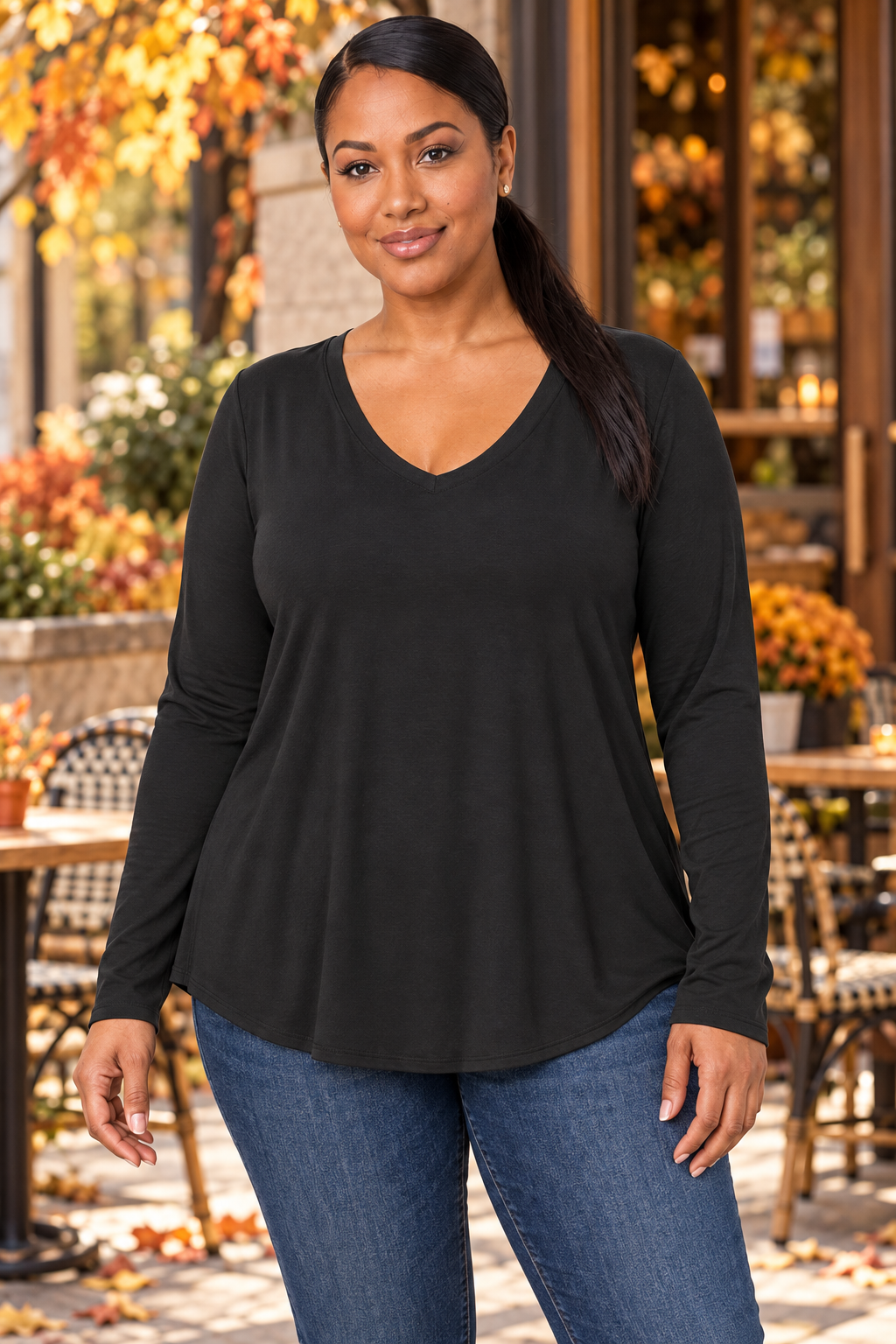 Everyday Flow V-Neck Long Sleeve Top