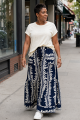 Printed Voluminous Wide-Leg Pants