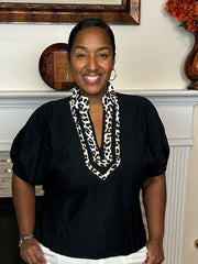 Leopard Accent Dolman Top