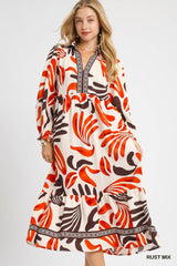 The Boho Leaf Maxi Dress