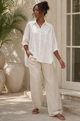 Collar Puff Sleeve Button Down Shirt