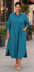 Sunday Stroll Collared Midi Dress