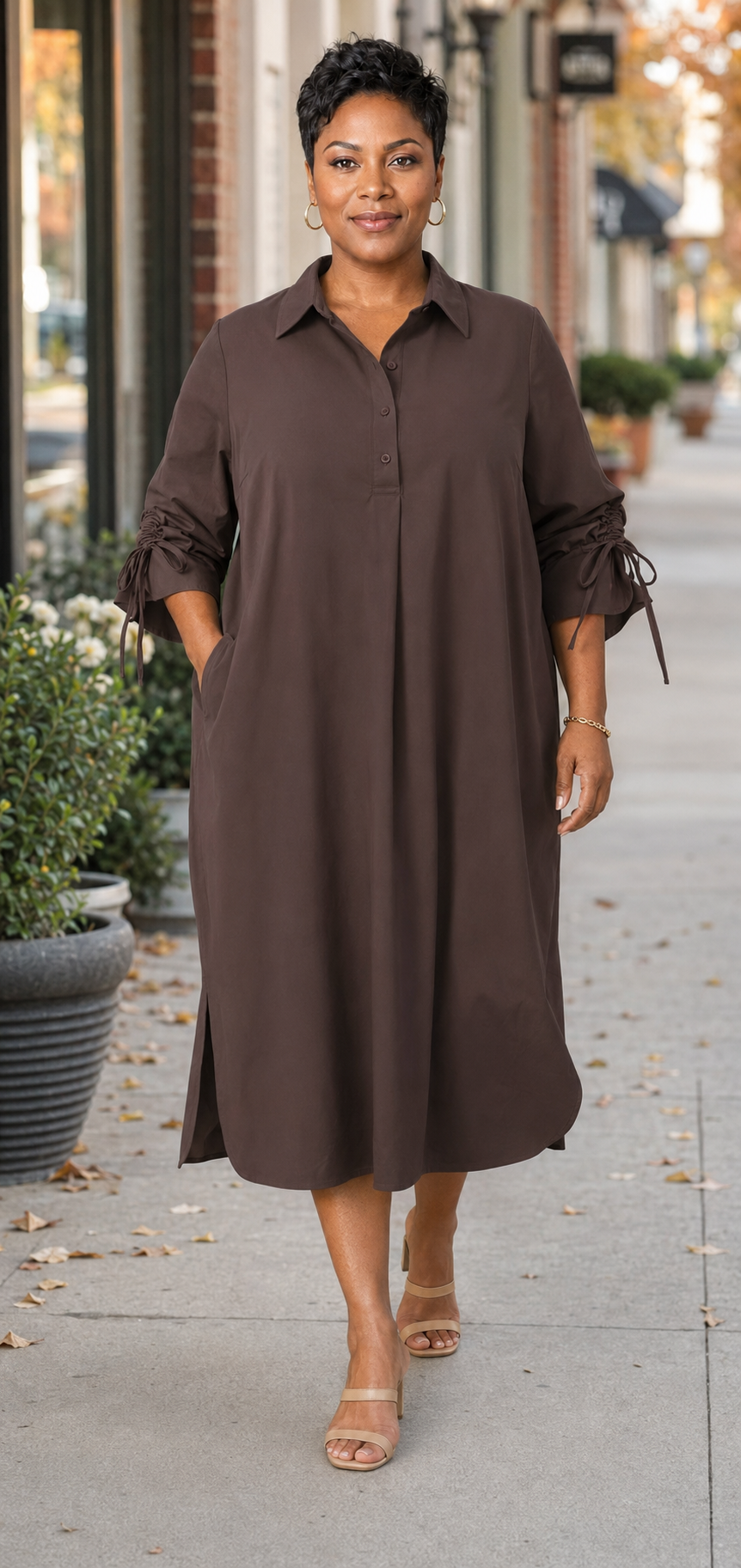 Sunday Stroll Collared Midi Dress