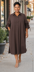 Sunday Stroll Collared Midi Dress