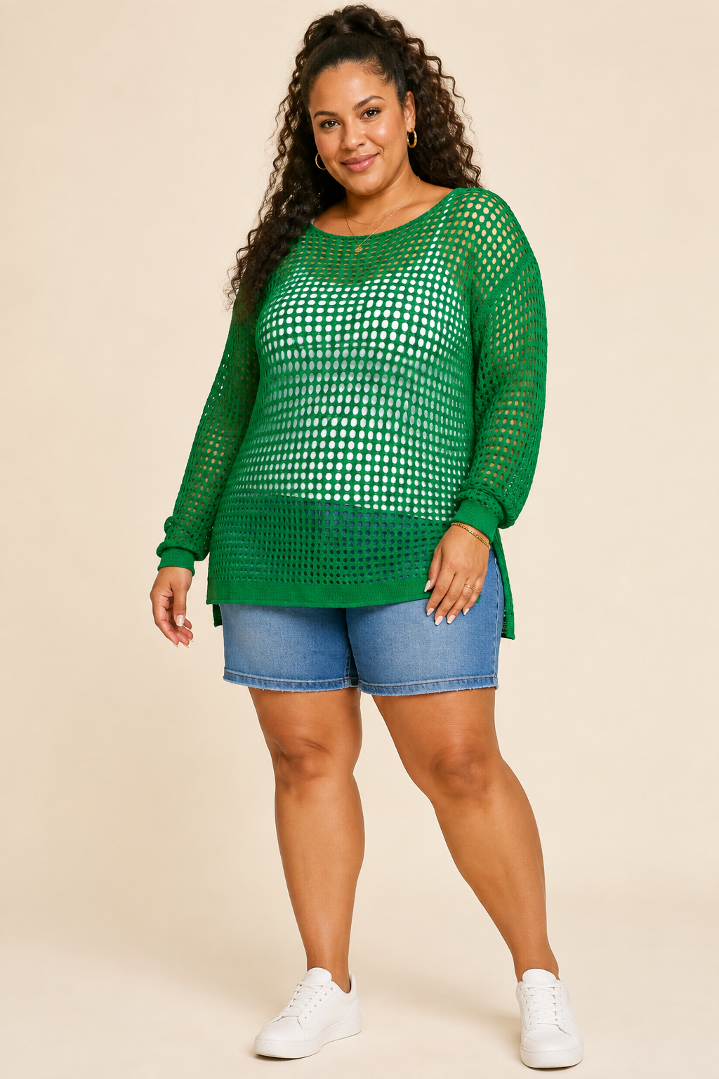 Layer Play Fishnet Knit Top