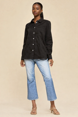 Classic Embroidered Button-Down Blouse