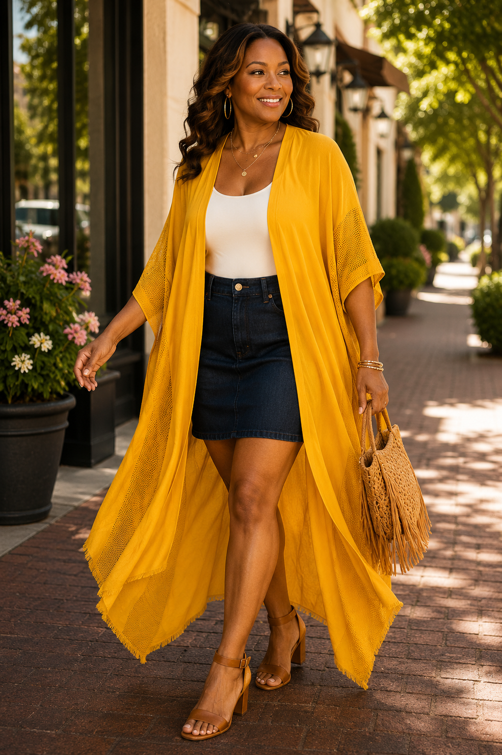 Goldenrod Flow Kimono (C1A154)