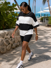 Color Block Short Set