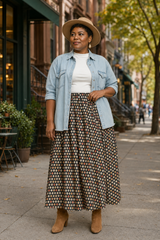 Spot On Pleated Polka Dot Maxi Skirt