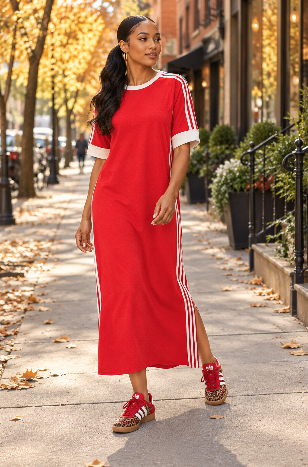 Off Duty Sport Stripe Maxi Dress
