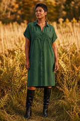 City Stroll Button-Up Shirt Dress