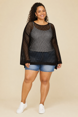 Layer Play Fishnet Knit Top