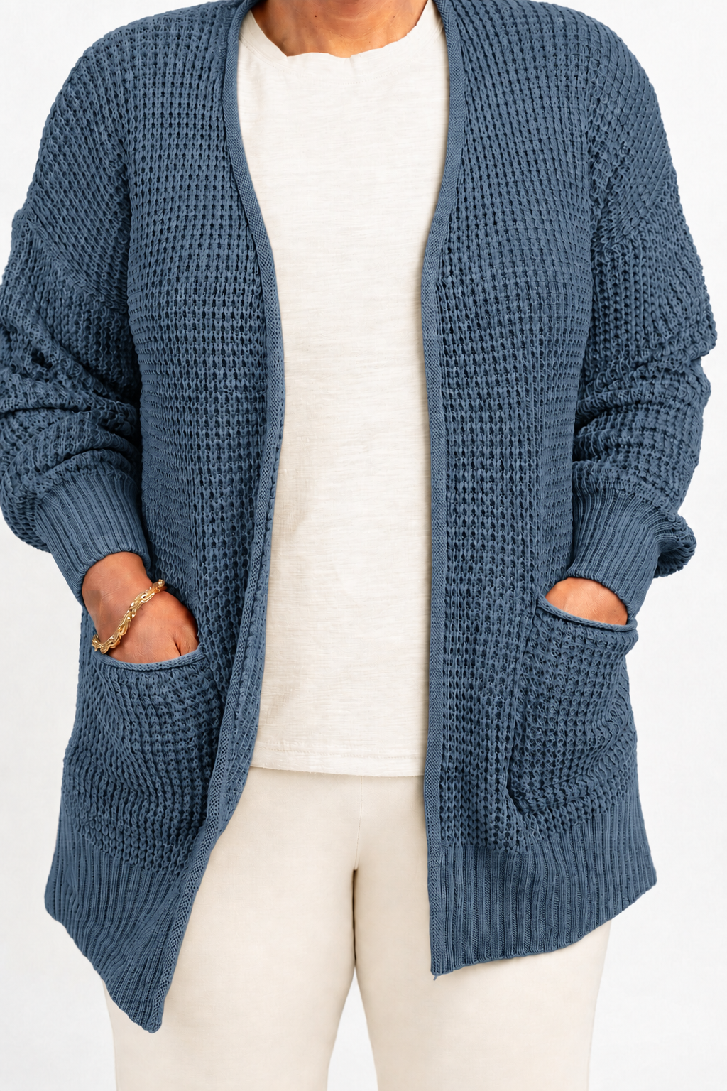 Cozy Layers Waffle Cardigan (TW-2734)