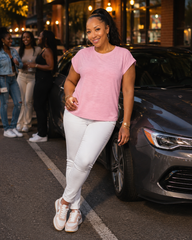 Everyday Ease Slub Cuffed Sleeve Tee (CST-3539)