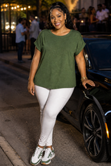 Everyday Ease Slub Cuffed Sleeve Tee (CST-3539)