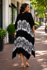 Navy Tie-Dye Border Kimono (SKU C1A222)