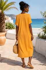 Side Slit T-Shirt Midi Dress