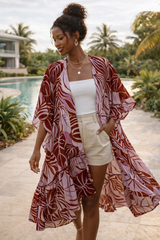 Tropical Satin Kimono