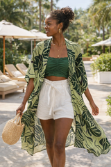 Tropical Satin Kimono