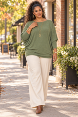 Free Flow Knit Dolman Sleeve Top
