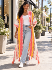 Chevron Boho Knit Kimono