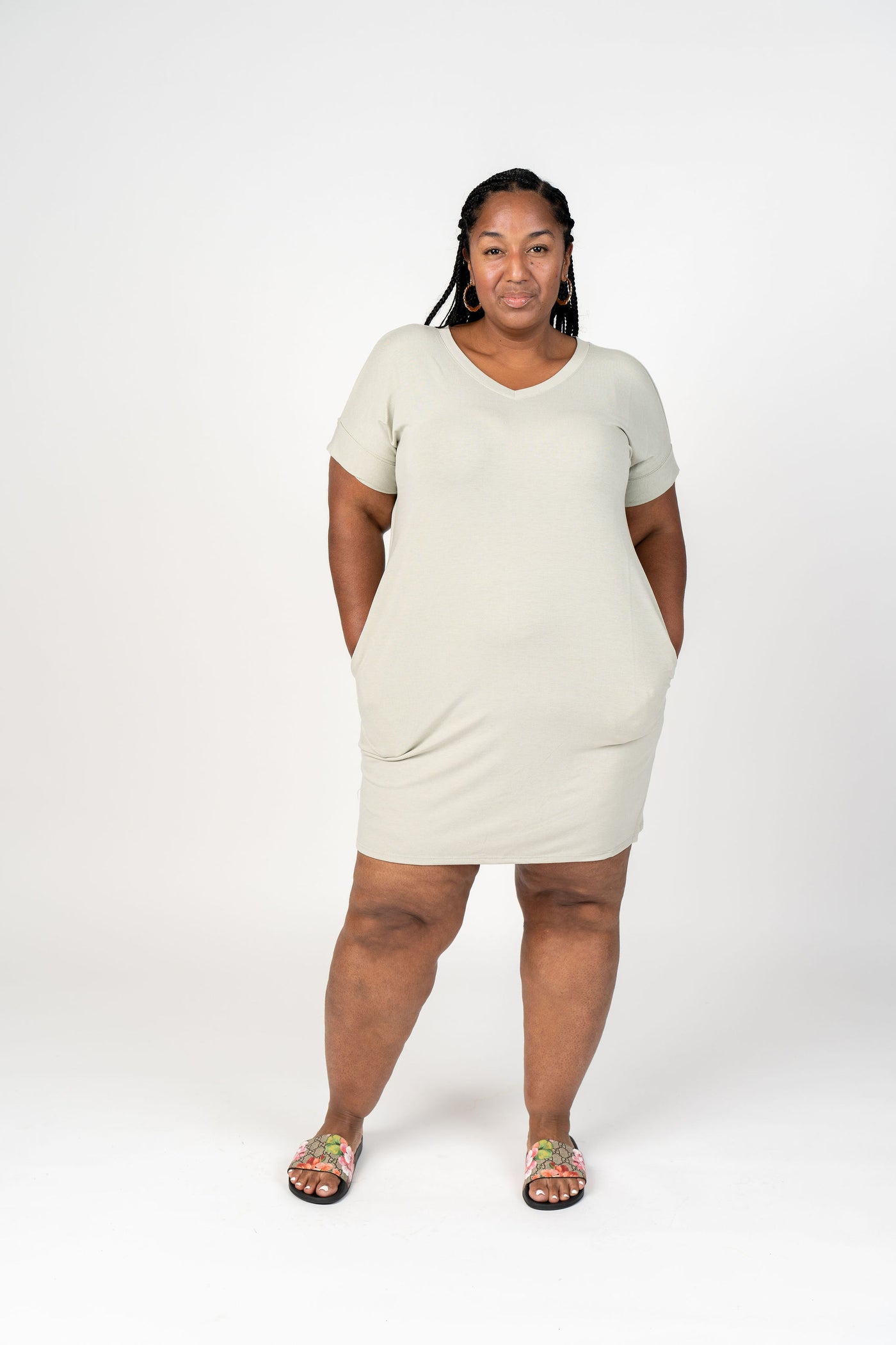 T-Shirt Dress Light Sage