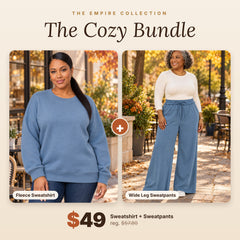 Cozy Bundle: Sweatshirt + Wide Leg Sweatpants Set