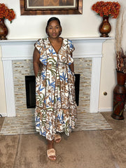 Botanical Bloom Midi Dress