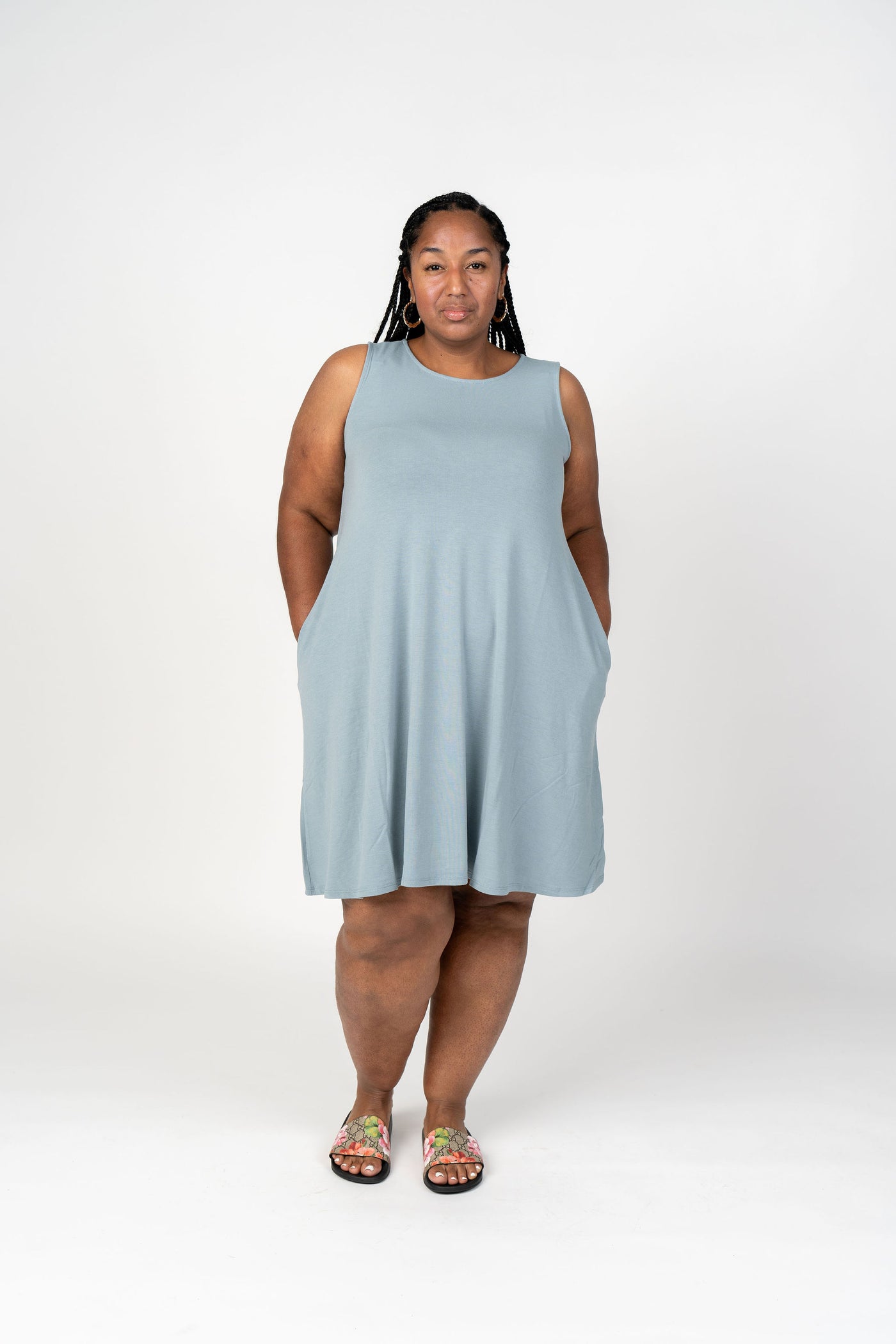 Swing Dress Blue Grey